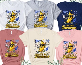 Funny Banana Baseball Sports Team Mascot T-Shirt For Kids & Adults, Graphic Banana Kids Tee, Baseball Mom Dad Shirts Baseball Lover Fan Gift