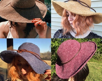 Brimmed Crocheted Sun Hat - Etsy