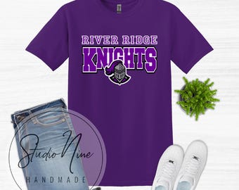 RIVER RIDGE KNIGHTS Purple Gildan Softstyle Youth Adult Unisex Shirt River Ridge