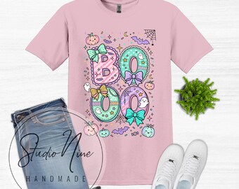 BOOO PASTEL Halloween Kawaii Gildan Softstyle Youth Adult Unisex Shirt