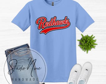 RETRO REDHAWKS BLUE Gildan Softstyle Youth Adult Unisex Shirt Starkey Ranch