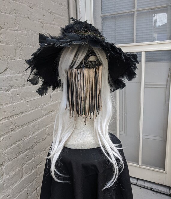 Black Feather Hat | Etsy Canada