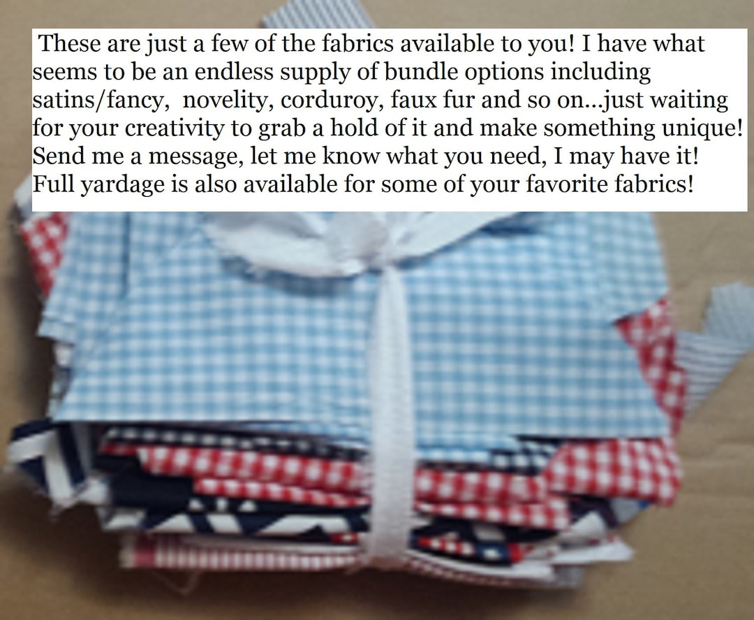 Applique' Fabric Scrap Bundles for Machine Applique Monogramming