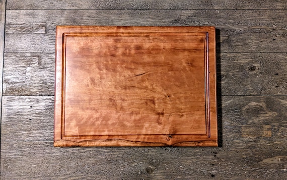 1" to 1.25" thick Solid Cherry Cutting Board; Made from one solid piece of Cherry - Veteran Owned - Petroleum Free - Coconut oil finish
