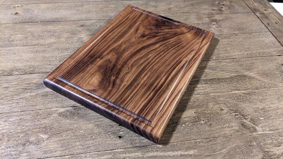 Petroleum Free and Glue Free; Non Toxic 1" thick Solid Walnut Cutting Board; Veteran Owned.  Made from one piece - finished with coconut oil