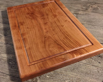 1" thick Solid Cherry Cutting Board; Made from one solid piece of Cherry - Veteran Owned - Petroleum Free - Coconut oil finish