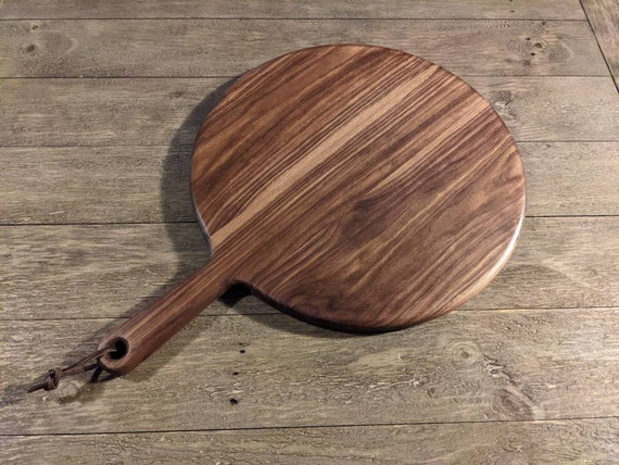 16" or 12" Round Charcuterie Board - Walnut, Cherry, Maple Round Cutting Board with Handle, Fall Wood Cutting Board