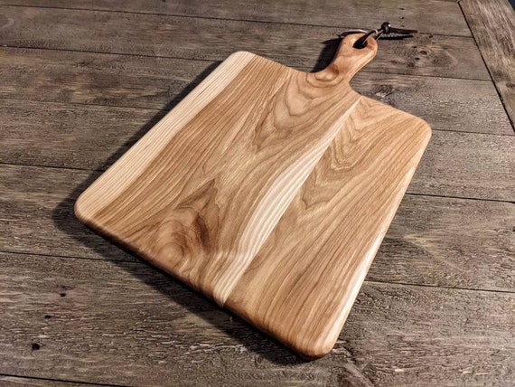 Pecan Hickory Wood Charcuterie Board, Cutting Board with Handle. Handmade, Veteran Owned and Food Safe Cutting Board