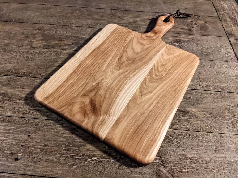 Handmade Wood Cutting Boards Including Oil (6 x 9 with Paddle Handle)
