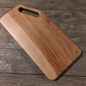 Hickory / Pecan wood charcuterie board, small cheese board natural wood with cutout handle, Wooden Butter Board, Handmade and Veteran owned