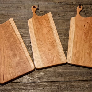 Cherry Wood Charcuterie Board, XL 26" Charcuterie Board American Cherry Wood Serving Board / Cherry Wood Serving Board