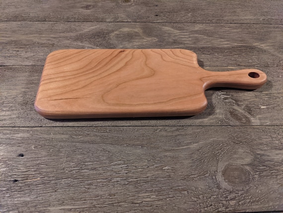 Wooden Charcuterie Board with handle - cherry, maple, walnut or pecan wood Cutting Board, Small Butter Board -  Handmade, veteran owned