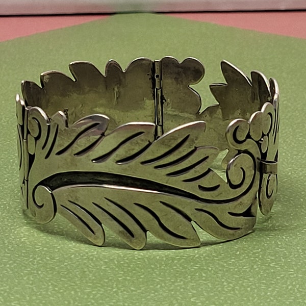 Sterling Silver Alfredo Villasana Bracelet - Vintage handmade bracelet by a renowned Taxco Mexico Jewelry Artist, Circa 1950. Gift for Her!