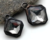 Gunmetal Gray Diamond Shaped Rhinestone Soldered Pendant (Available In 2 Options) (SGP113)