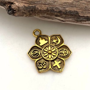 Spirituele metalen hanger lotusbloem naast elkaar bestaan (verkrijgbaar in 3 opties) (RP41)