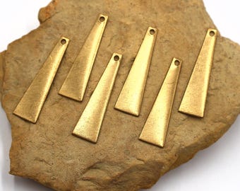 Vintage Solid Brass Triangle Charm Pendants  (Available In 2 Options) (BP109)