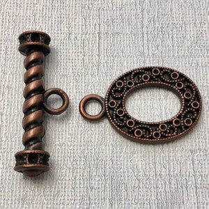 Copper Colored Detailed Metal Toggle Clasp MCL23