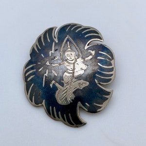 Vintage Emaille Sterling Thailand Brosche (EB36)