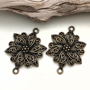 Filigree Flower Base Metal Connector Findings (Available In 2 Options) (MP240)