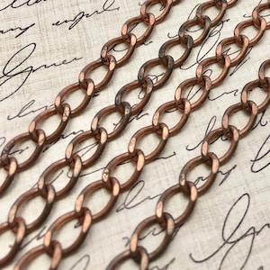 Vintage  Copper  Chain Large Pendant Necklace Signed REbajE