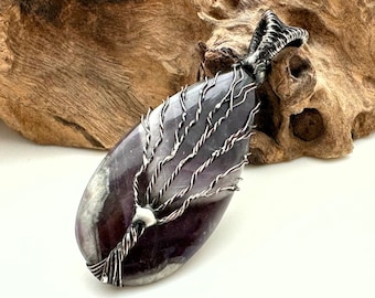 Wire Wrapped & Soldered Amethyst Tree of Life Pendant (OAK182)
