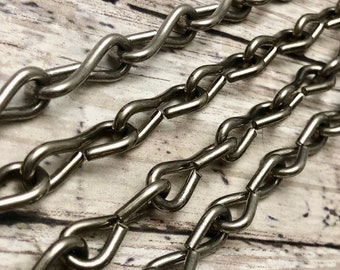Cadena infinita vintage de plata mate (se vende por pie) 8 x 21 mm