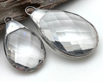Silver Chandelier Crystal Soldered Pendant (SGP59)