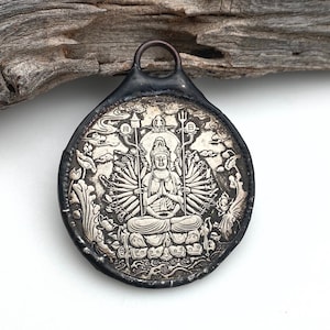 1000 Arm Avaloketishvara Hand Soldered Pendant (SMP29)