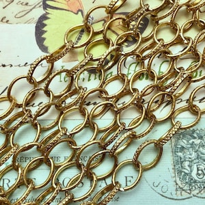 Textured Brass Chain 10x13mm (Sold By The Foot) (BRA5)