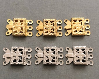 3 Vintage 3 Strand Box Clasp