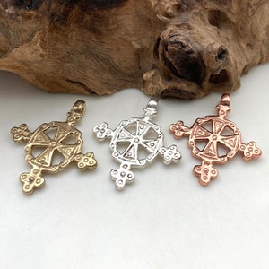 Solid Brass Ethiopian Cross Pendant (Available In 3 Options) (SBC26)