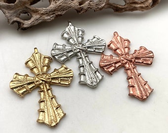 Catholic Cross Solid Brass Pendant (Available In 3 Options) (SBC28)