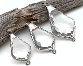 Silver Colored French Cut Chandelier Crystal Connector (SGP70)