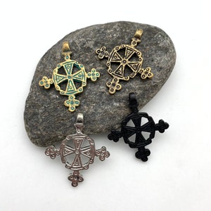 Ethiopian Coptic Cross Pendant (Choose From 4 Different Colors) (SBC14)