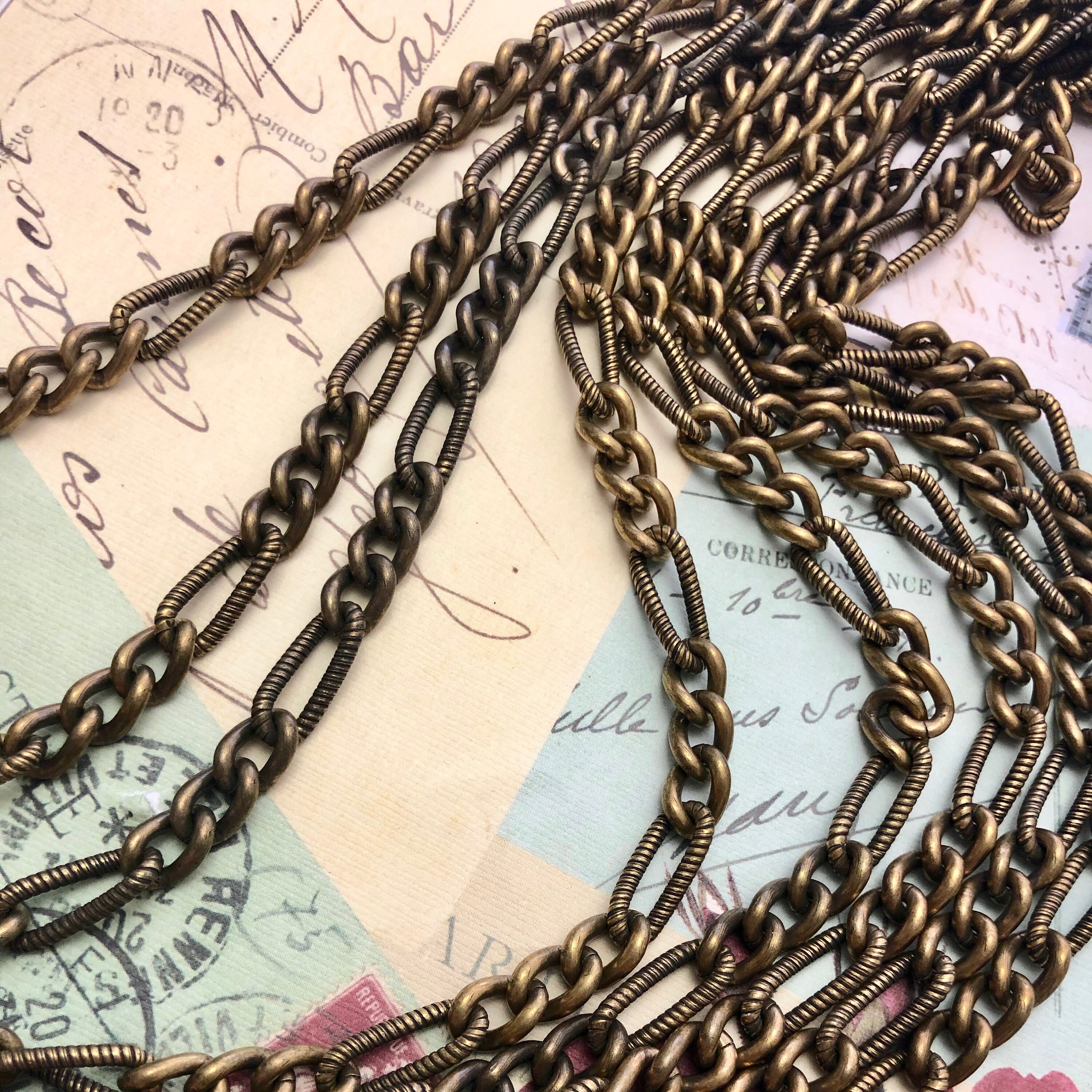 Vintage Brass Plated Chain Bronze Color sold by the Foot Etsy