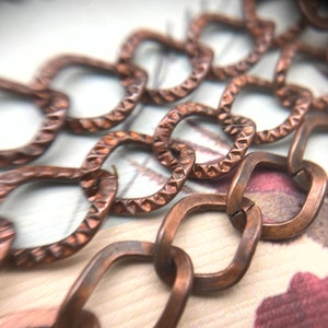 Textured Plated Curb Copper Chain 8x9.5mm (Sold By The Foot) (COPP45)
