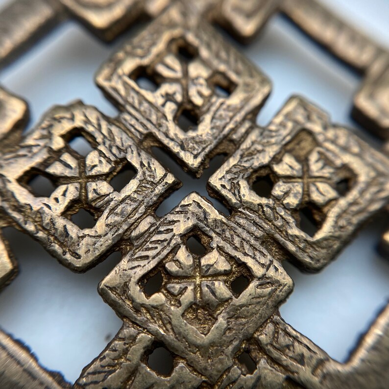 Diamond Celtic Cross Pendant Available In Antique Brass Or Black Patina (LBC67) image 9