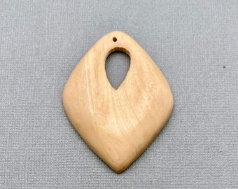 Vintage Wooden Diamond Pendant (WP3)