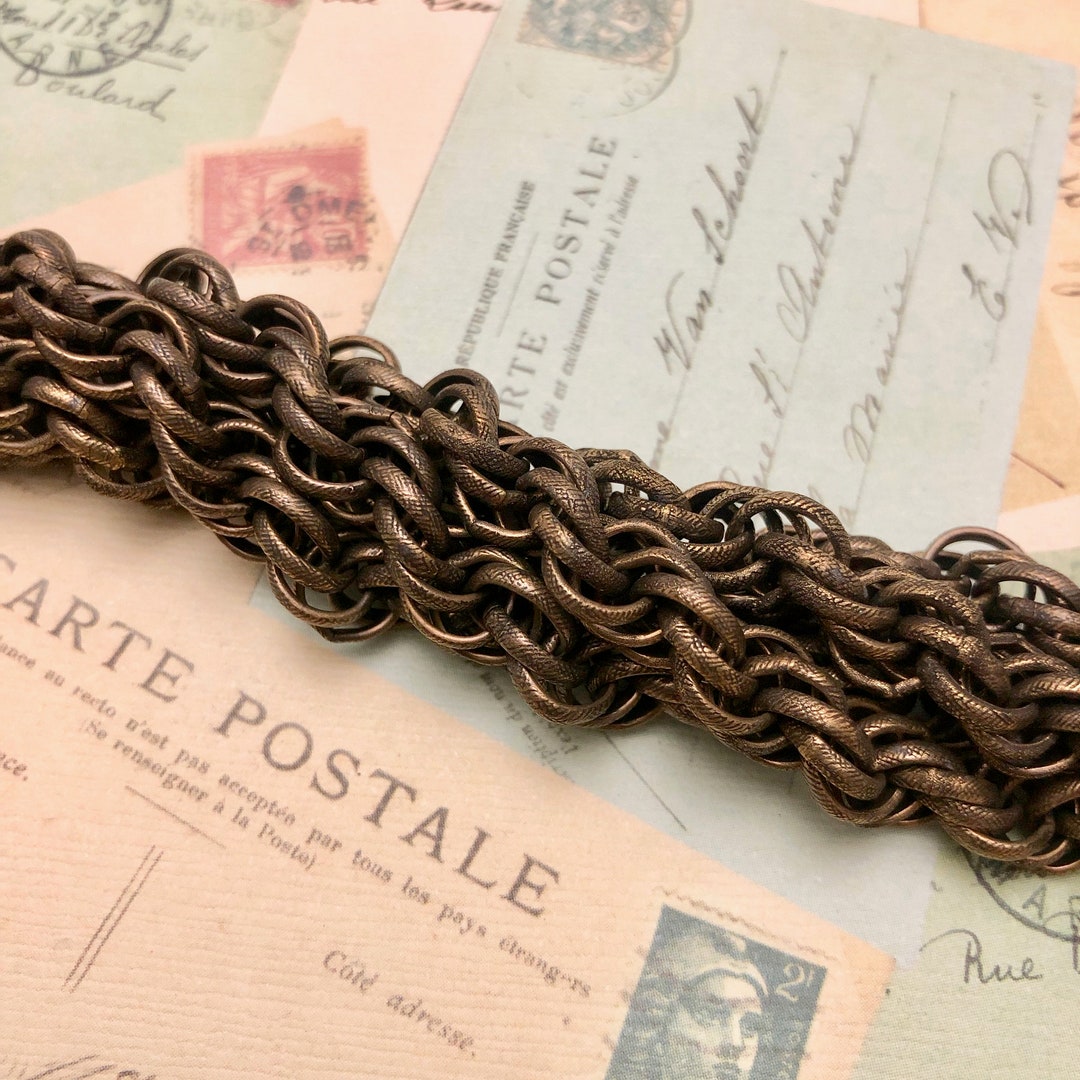 Vintage Bronze Colored Chain sold by the Foot 7mm Etsy