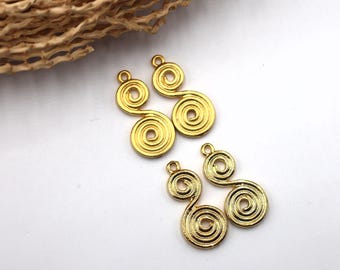 Pair Of Vintage Brass Plated S Shaped Pendants (Available In 2 Options) (MP243)