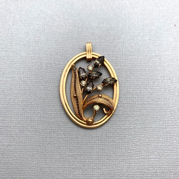 Pendentif Strass Style Bohème - Années 1950, Occasion, Bijou Vintage Pour Collection Ou Porté
