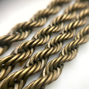 Twisted Brass Plated Bronze Colored Chain (Sold By The Foot) 5mm (BRZ24)