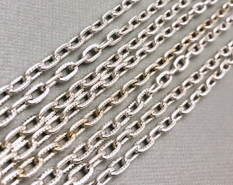 Small Silver Color Chain (Sold By The Foot) 6x11mm
