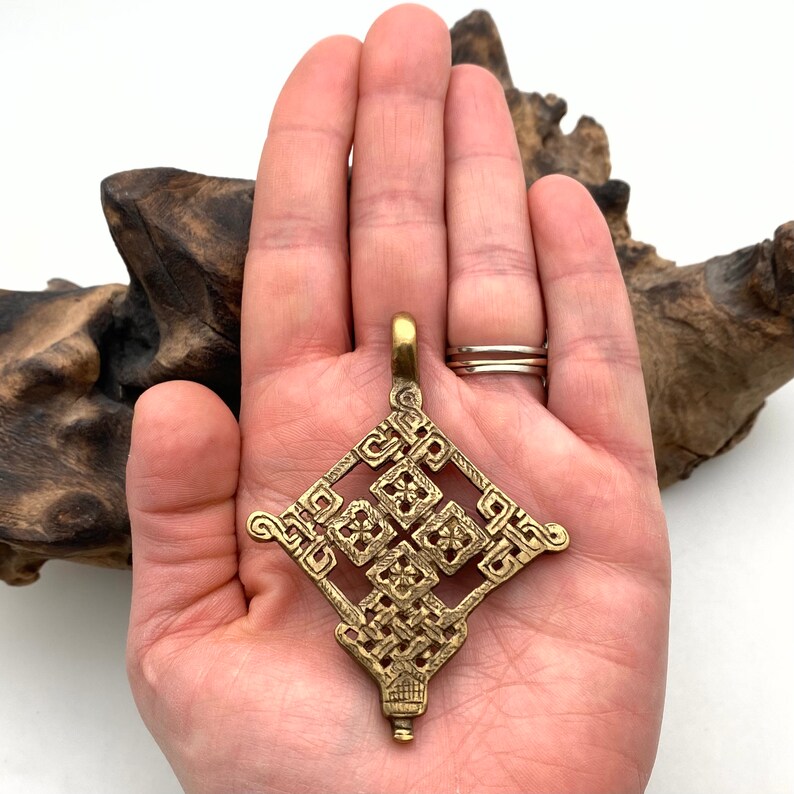 Diamond Celtic Cross Pendant Available In Antique Brass Or Black Patina (LBC67) image 5