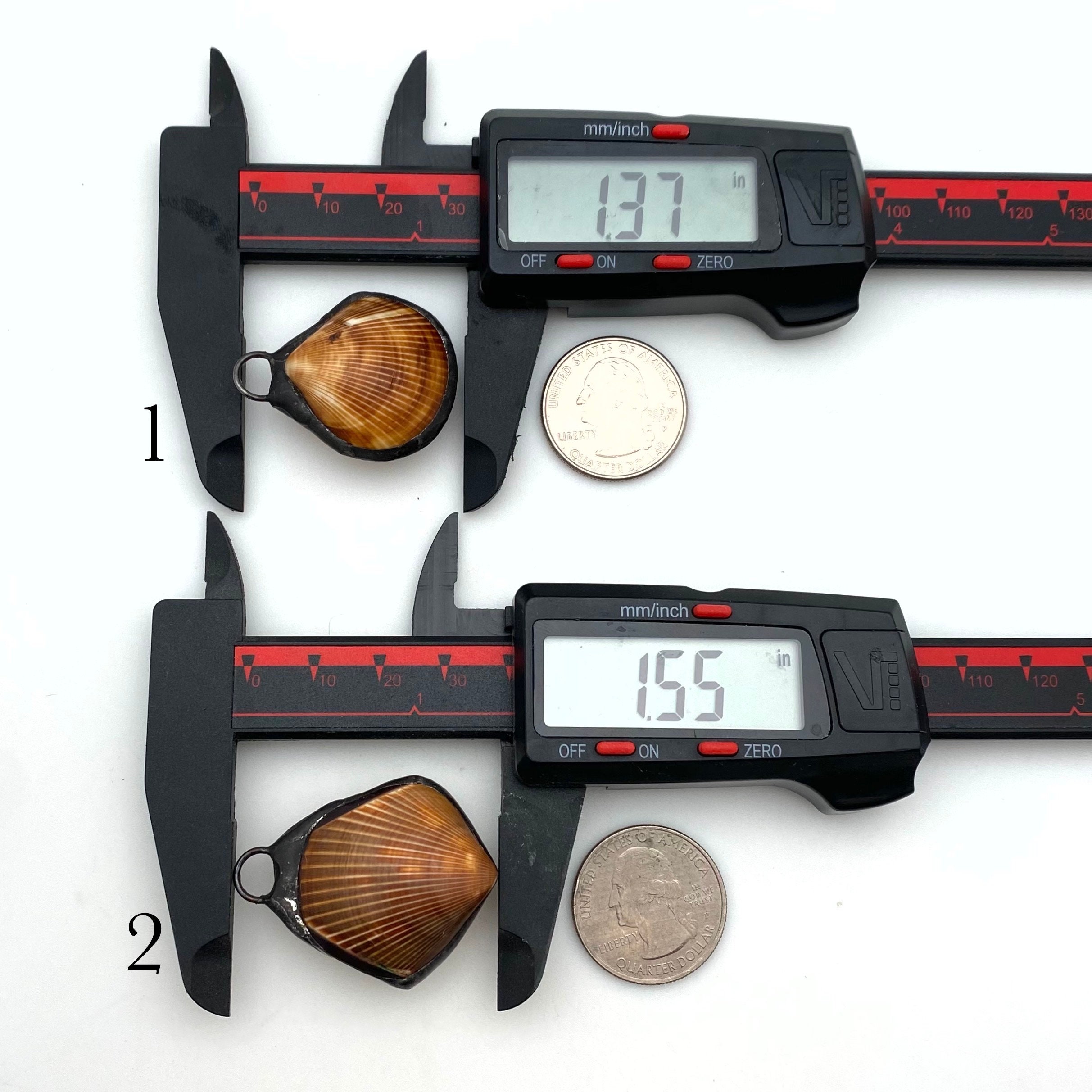 Brown & White Soldered Shell Pendant SHP28 | Etsy