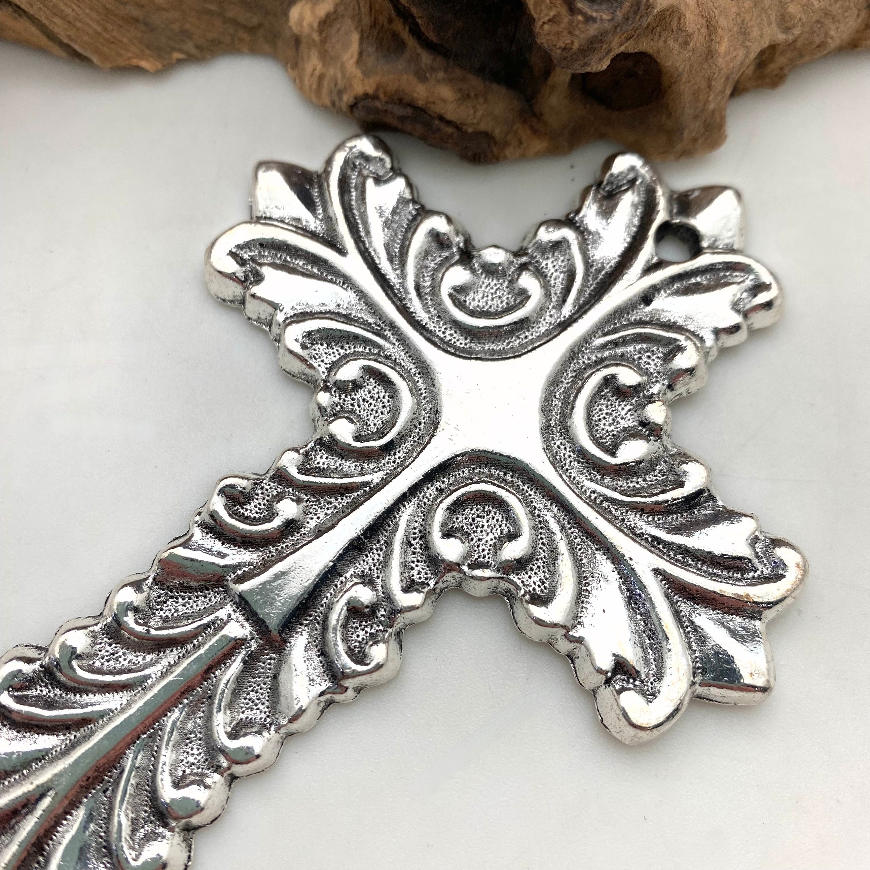 Whimsical Silver Color Flowy Base Metal Cross (MC32) - Etsy