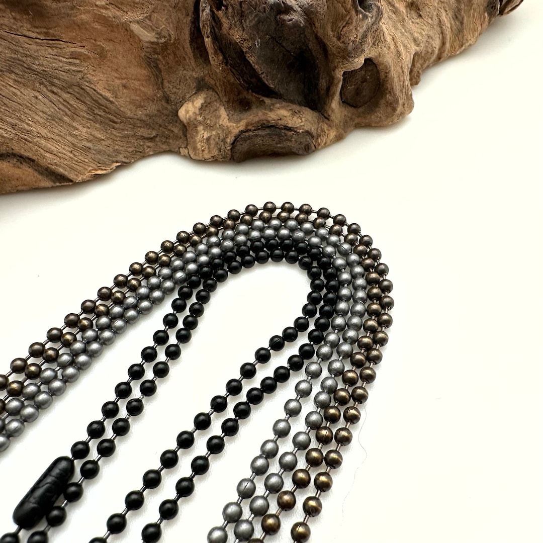 30 Inch 2MM Dark Colored Ball Chain Necklace (available in 3 Options ...