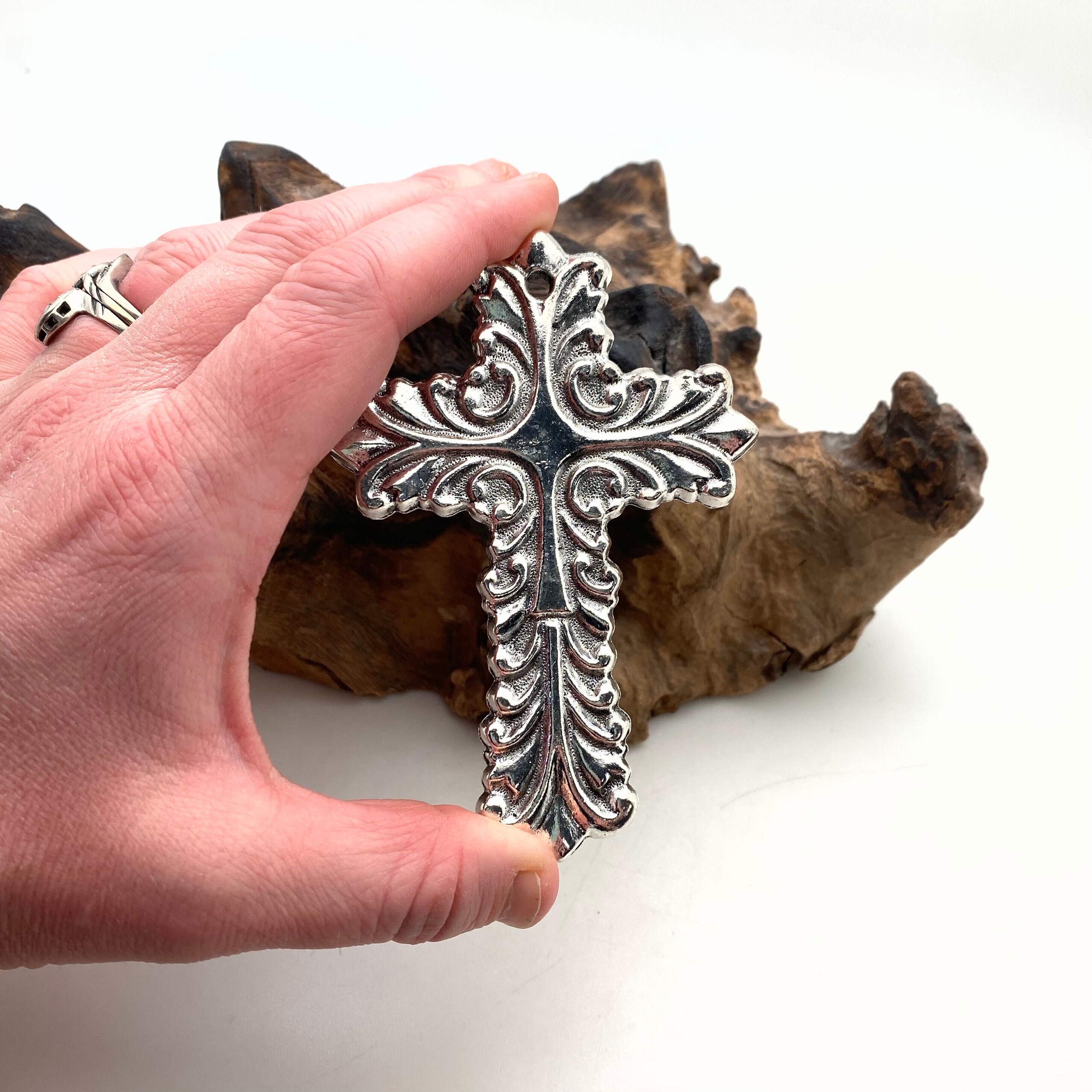 Whimsical Silver Color Flowy Base Metal Cross (MC32) - Etsy