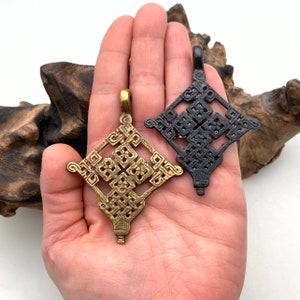 Diamond Celtic Cross Pendant Available In Antique Brass Or Black Patina (LBC67) image 4