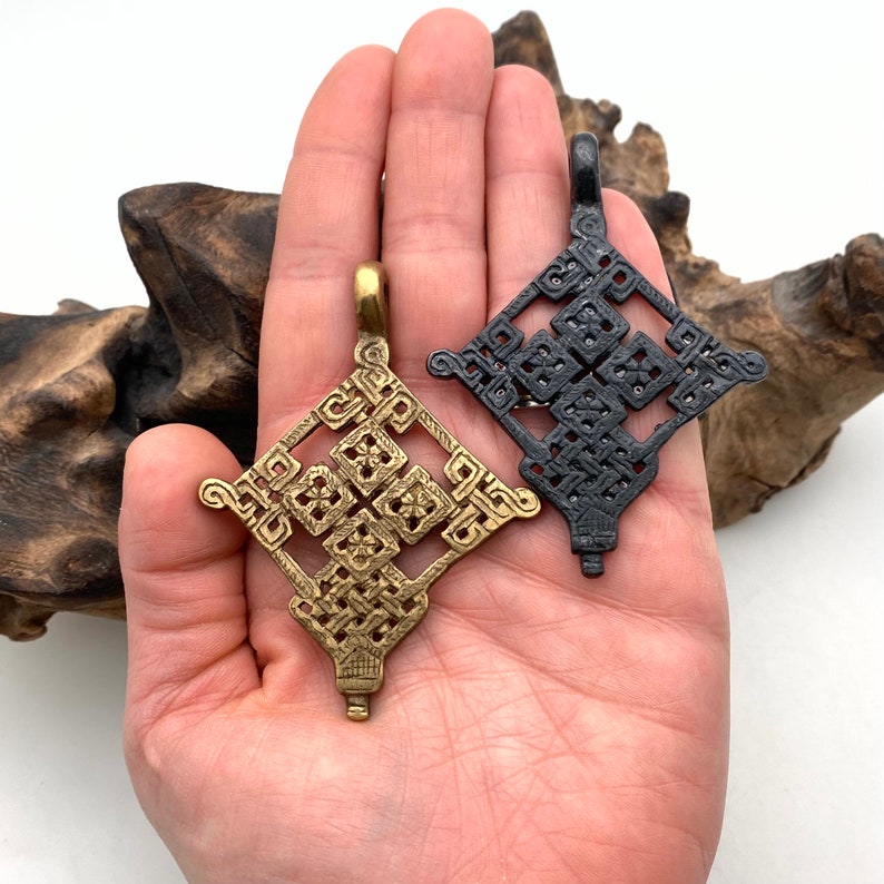 Diamond Celtic Cross Pendant Available In Antique Brass Or Black Patina (LBC67) image 4